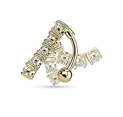 Pierced Owl 5 CZ Crystal Vertical Drop Reverse
