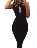 Allegrace Women Summer Sexy Front Cross Cut Bodycon Stretch Bandage Party Club Dress