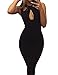 Allegrace Women Summer Sexy Front Cross Cut Bodycon Stretch Bandage Party Club Dress