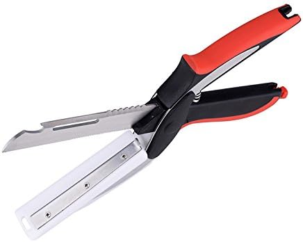 LingSY Kitchen Shears, Kitchen Scissors, with Cutting Board , 6 in 1 Universal Scissors Food Chopper ,Slicer, Cutter, Dicer for Vegetables Fruits Meat and Cheese