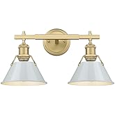 Golden Lighting 3306-BA2 BCB-DB Orwell - 2 Light Bath Vanity-9.88 Inches Tall and 18.25 Inches Wide, Finish Color: Brushed Ch
