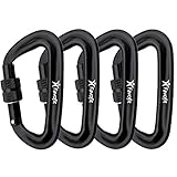 Favofit Ultra Sturdy Locking Carabiner Clips, 12KN (2697 lbs Each) Heavy Duty Caribeaners for Camping, Hiking, Outdoor & Gym etc, Small Carabiners for Dog Leash & Harness, Not for Climbing