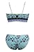 EVALESS Womens Tribal Pattern Boho Jewelry Bohemian Padded Chic Bikini swimwear X-Large Light Blue