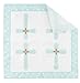 Religious Paper Napkins with Cross Design (White, Aqua, 6.5 x 6.5 In, 150 Pk)