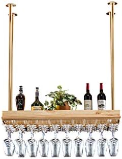 ワインラック おしゃれ ワインラック ぶら下げワインホルダー フローティングワイン棚 素朴な天井のワインラック 調節可能な高さ ウォールマウントぶら下げステムウェアホルダー レトロなグラスワインボトルホルダー Fundacionnacer Org