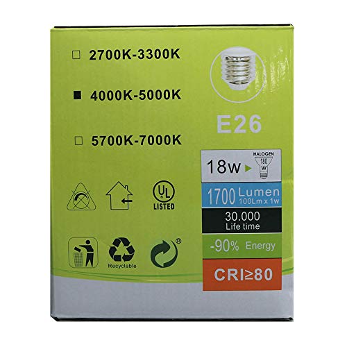 Par38 LED Bulbs, Tanbridge Dimmable Indoor and Outdoor, LED Flood Light Bulb, 18W (180W Equivalent), E26 Base, 5000K Daylight, 60° Beam Degrees, Par38, Energy Star (6 Pack)