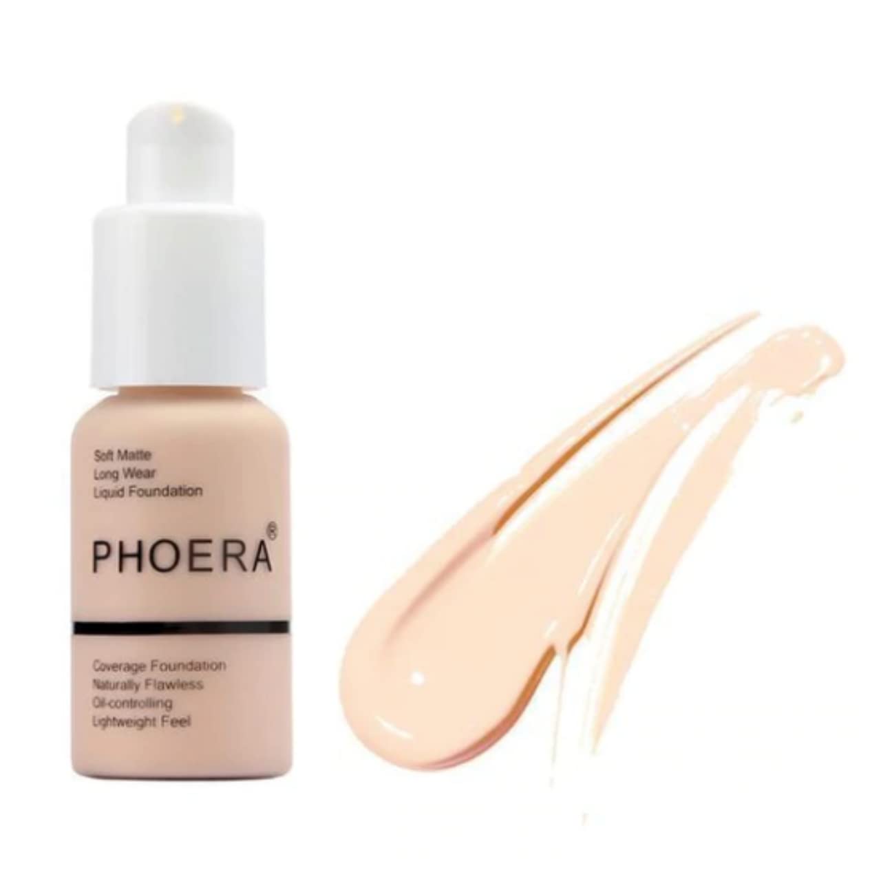 Glamza PHOERA Foundation Concealer Makeup Full Coverage Matte Brighten Long Lasting UK (101 PORCELAIN)