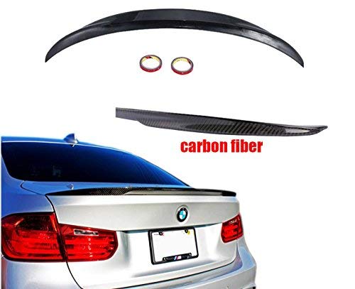 Mophorn Carbon Fiber Rear Trunk Lip Spoiler Waterproof Carbon Fiber Rear High Performance Rear Wing Spoiler (for BMW 3-Series F30 4DR)