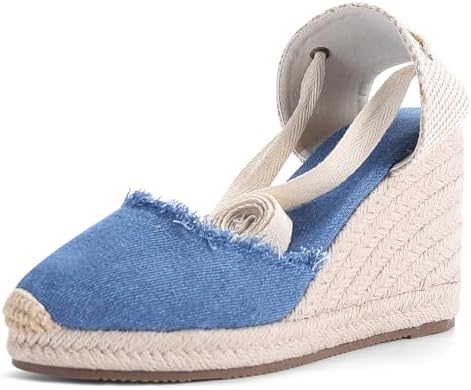 U-lite Cap Toe Platform Wedges Sandals for Women, Classic Soft