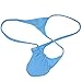 JAXFSTK Men's Breath Holes Micro Thong Sexy Mini Bikini Underwear Elastic String T-Back Tanga Blue XL