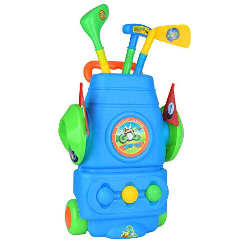 Portzon Golf Clubs, Golf Club Set with Wheels, 3 Clubs 3 Golf Balls Colorful Golf Accessories for Outdoor Sports - Thumbnail 7