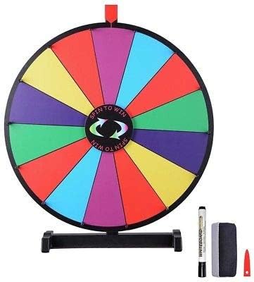 Ruication 24" 14 Slot Tabletop Color Dry Erase Prize Wheel Fortune Spin Game Roulette Spinning Party Tradeshow Acrylic Board