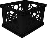 Storex Large Storage and Transport File Crate, 17.25 x 14.25 x 10.5 Inches, Black (STX61546U01C)