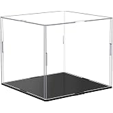 Acrylic Display Case, Clear Display Cases for Collectibles Assemble Cube Display Box Alternative Glass Case for Display Action Figures Home Storage Organizing Miniature Figurines (7.8x7.8x7.8 inch)