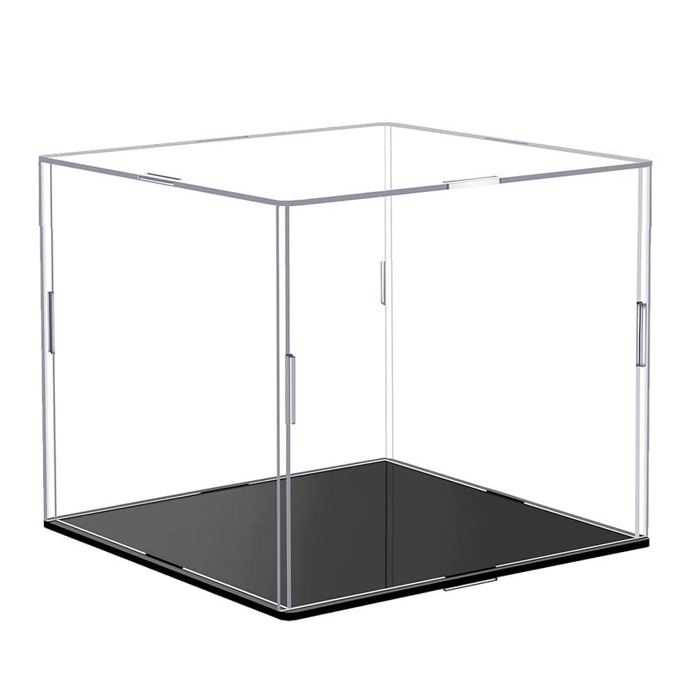 Photo 1 of Acrylic Display Case, Clear Display Cases for Collectibles Assemble Cube Display Box Alternative Glass Case for Display Action Figures Home Storage Organizing Miniature Figurines (7.8x7.8x7.8 inch)