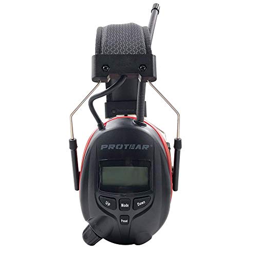 Protear Bluetooth Radio Headphones AM FM Noise Reduction Safety Earmuffs with Rechargeable 1200mAh Lithium Battery & Built-in Mic,NRR 25dB Ear Protector For Working