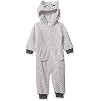 Quiltex Baby Boys Racoon Coral Fleece Popcorn Novelty Prams, 18 Months
