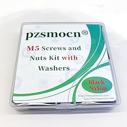 Pzsmocn 150 Pieces/50 Sets M5*40 mm Plastic Black