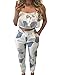 FANCYINN Women 2 Pieces Outfits Summer Jumpsuit Romper Spaghetti Strap Top and Long Pencil Pants Casual Style