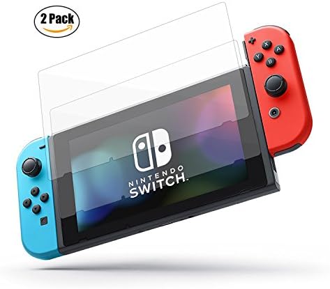 Tempered Glass Screen Protector for Nintendo Switch 2017 (2-Pack) [Works While Docking], 0.26mm/9H Hardness/Bubble Free/Anti-fingerprint Film