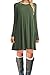 AZOT Women's Long Sleeve Casual Swing T-Shirt Loose Dress Knee Length Dresses