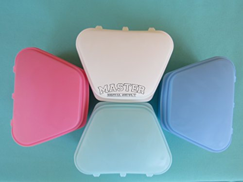 SET OF 12 (BULK) Denture Storage Plastic Box Fit FULL Denture ASSORTED Color (Pink, Babay Blue, White and Aqua) 4 Colors 3 pcs per Color - Thumbnail 6