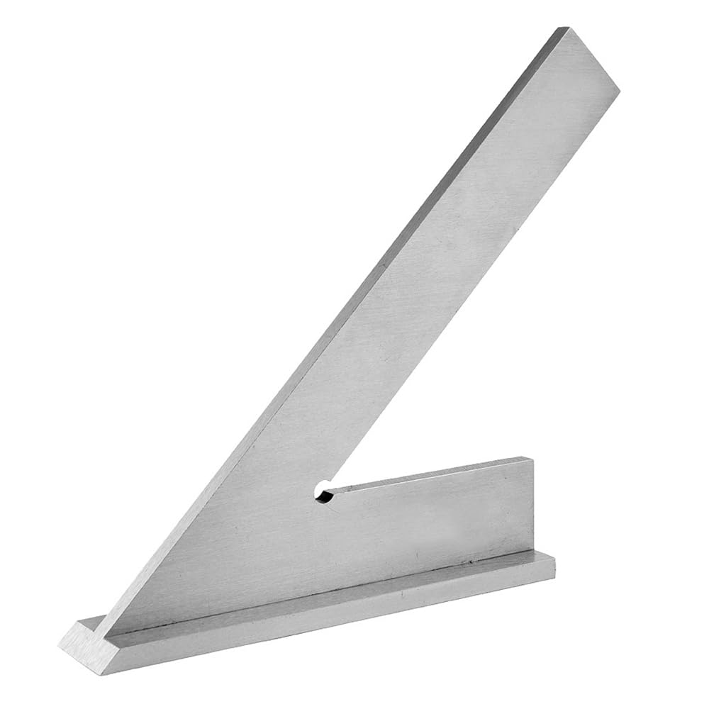 45 Degree Angle Ruler, High Accuracy Carbon Steel 45 Degree Angle Ruler with Seat, Hand Measuring Tool for Engineer Carpenter (150x100mm)