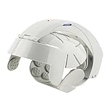 Genmine Electric Head Massager Brain Massage Helmet Scalp Relax Acupuncture Points Gray with Adjustable Size and 8 Modes for Stress Relax Metabolism Sleep Quality Health Care