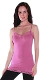 Active Basic Women's Sexy Camisole Cami with Lace and Adjustable Straps