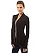PattyBoutik Women's Open Front Pockets Cardigan (Black M)