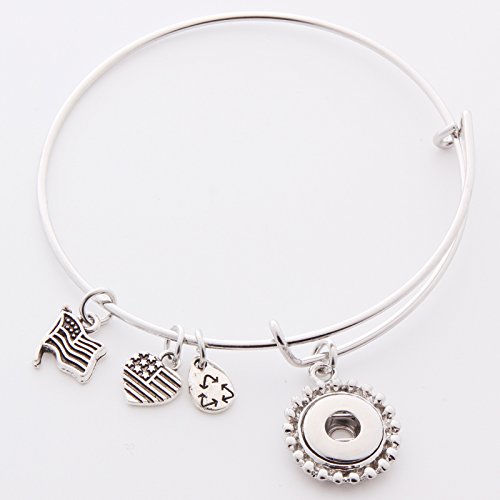 Ginooars Snap Bracelet Fit 12mm DIY Snap Noosa Ginger Charms Pack of 2