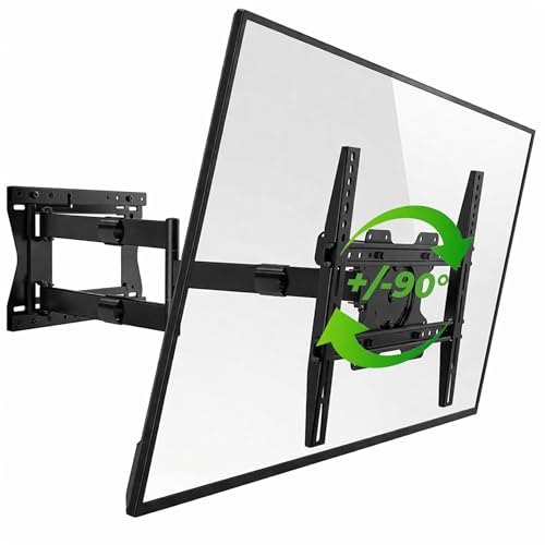 XTRARM TV beugels, extra lange Zwenkarm, beugel met een extra groot bereik, draaibar flexibiliteit voor middelgrote en grote tv, uitgebreide VESA-normen, TV beugel (zwart/120cm/40kg/VESA max 400/Flex)