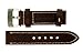 JP Leatherworks Panerai Style Thick Full Grain Leather Watch Band With Heavy Stainless Steel Buckle (Brown)