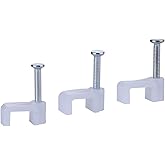 100 Pieces Ethernet Cable Clips Nail for Cat 8 Cables White Flat 10mm