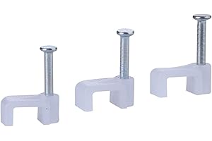 XINCA 100 Pieces Ethernet Cable Clips Nail for Cat 6 Cables - White 6mm