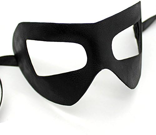 Classic - Mens Black Masquerade Mask - Faux Leather - Cosplay - Super Hero - Unisex