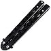 Butterfly Knife Trainer Practice Balisong Black Steel Unsharpened Knife - Grand Way K10-B