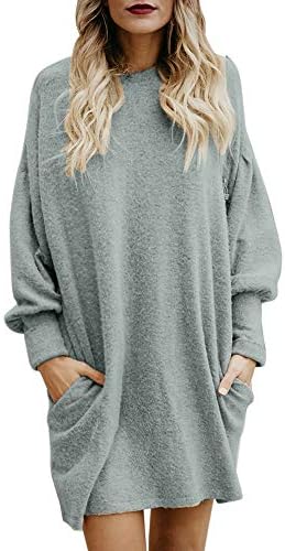 BaZhaHei Women Solid O-Neck Pocket Long Sweater Long Sleeve Casual Loose Pullover Tops Winter Autumn Women Dress T-Shirt Jumper Knitwear Black