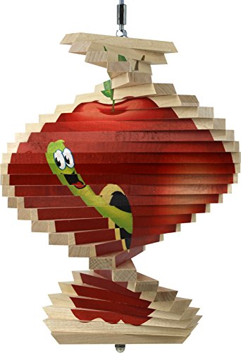 Apple with Worm Wood Wind Spinner - Made in USA - Thumbnail 3