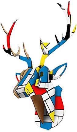 LianLe 3D Puzzle Wooden DIY Wall Hanging Deer Elk Head Model Wood Gift Home Decoration Wall-mounted ,C