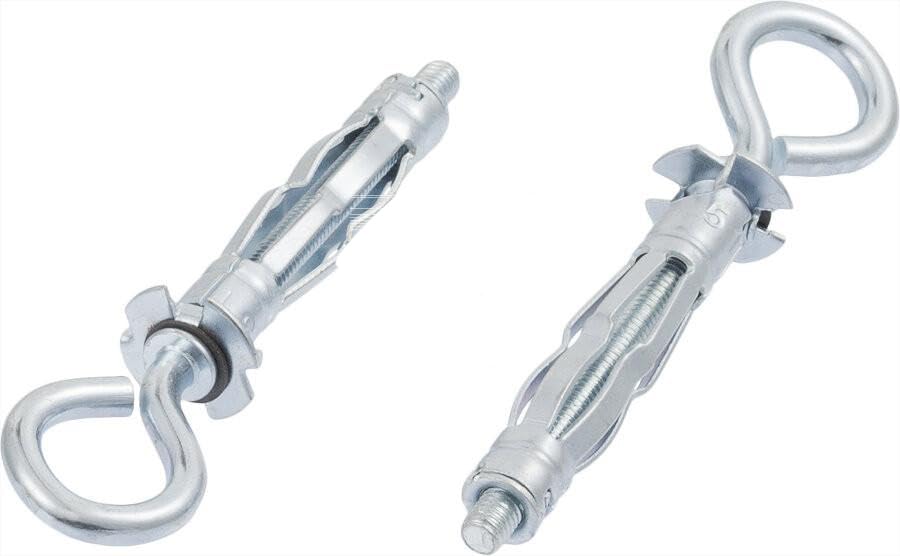 M4 x 38mm Closed Hook Plasterboard Hollow Wall Cavity Wall Anchors Molly (Pack of 10) A10B