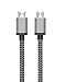 Micro USB Cable 3-Pack, BeneStellar Premium Nylon Braided USB 2.0 A Male to Micro B Sync Cables for Samsung Galaxy, HTC, Nexus, Motorola, Nokia, Android and More (Gray, 10ft)