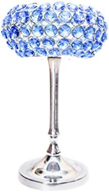 Gifts Galleria Crystal Candle Holder Stand- Blue Color (Small)