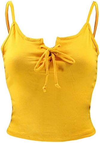 ShezPretty Womens Front Lace Up Cami Crop Tank Top