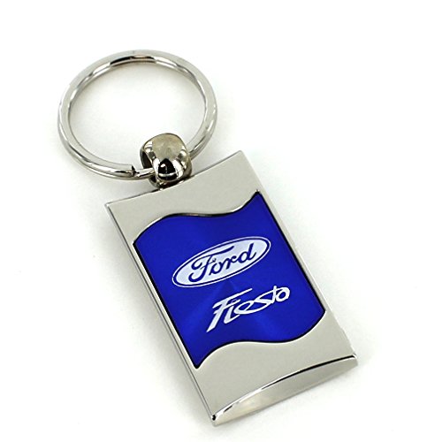 Ford Fiesta Blue Spun Brushed Metal Key Ring