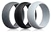 Mens Valentine's Day Gift-Silicone Wedding Ring Wedding Band - 3 Rings Pack - 8.7mm Wide (2mm Thick) - Black, Gray, Light Gray
