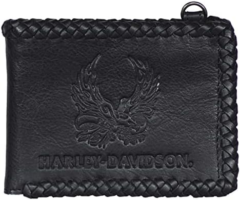 【新品】Harley-Davidson ロゴ刺繍 ブラックウォレット Amazon.com: Harley-Davidson Men's Embroidered Bar & Shield