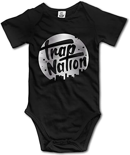Trap Nation Logo Platinum Style Baby Sleeveless Romper Jumpsuit Black
