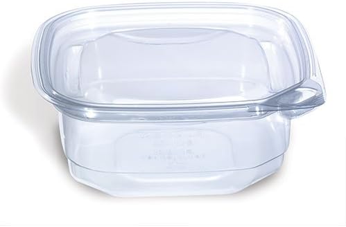 Placon Evolutions 8 oz. Clear, Square Deli Base, Tamper-Evident