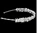 Wedding Bridal Rhinestone Flower Leaves Headband Tiara Headdress Silver